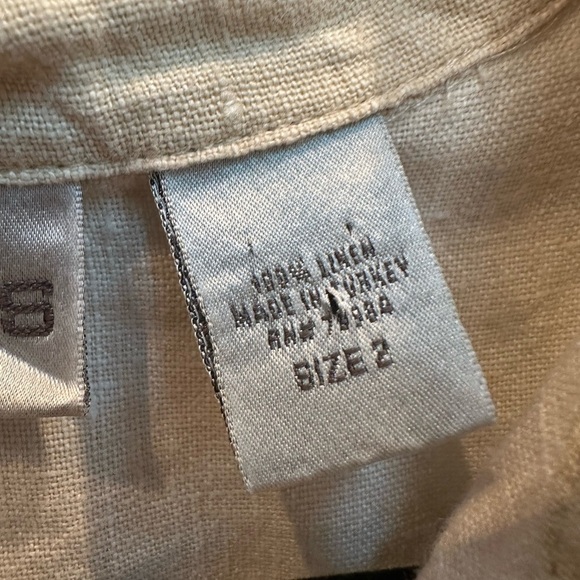 Chico's Art To Wear 100% Linen Pueblo South American Landscape Blouse Size Large - Picture 6 of 14